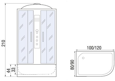 Душевая кабина River Desna 120x90 МТ L 10000001761 с поддоном 