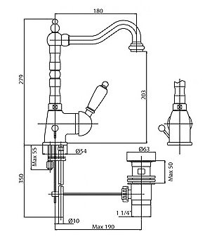 Смеситель Cezares Elite ELITE-LSM2-02-Bi для раковины 