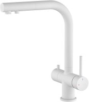 Смеситель для кухни с подключением фильтра и выдвижным изливом TIMO Saona 2356/16FL, белый