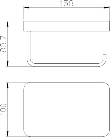 Держатель для туалетной бумаги с полкой WONZON & WOGHAND, Хром (WW-9736) 