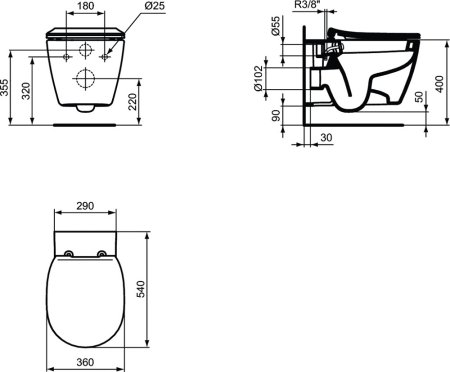 Унитаз подвесной Ideal Standard Connect E772101 со скрытым креплением 