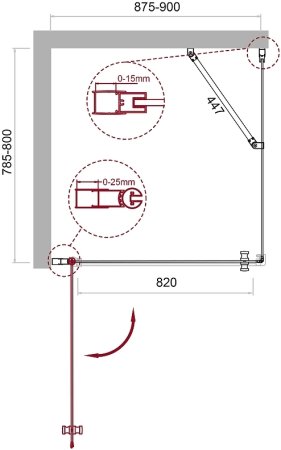 Душевой уголок BelBagno Etna 90х80 ETNA-AH-1-90/80-C-Cr профиль Хром стекло прозрачное 