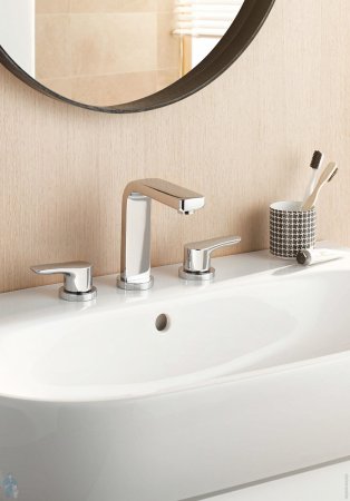 Смеситель Kludi Pure&Solid 343940575 для раковины, с донным клапаном 