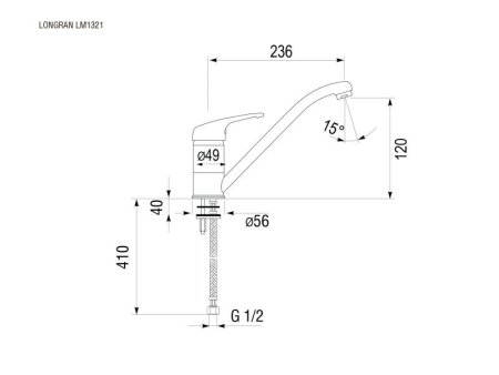 Смеситель для кухни Longran Standart LM1321 Хром 