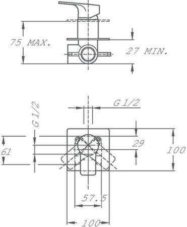 Смеситель для душа Teka Manacor 842411200 Хром 