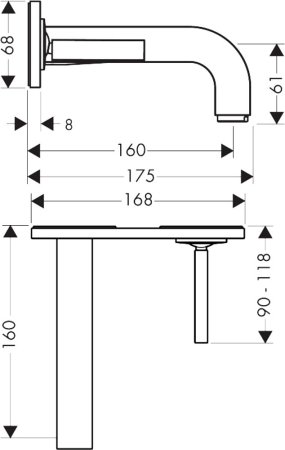 Смеситель Axor Citterio 39112000 для раковины 