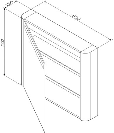 Зеркальный шкаф AM.PM Sensation 80 L M30MCL0801WG Белый глянцевый 