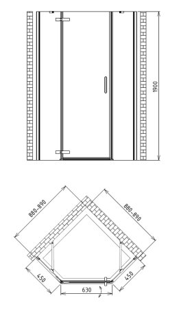 Душевой уголок Gemy Fall Tea S29115 