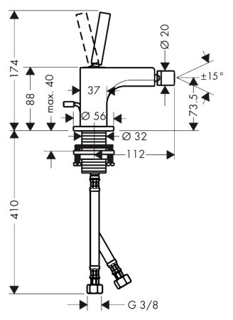 Смеситель Axor Citterio 39210000 для биде 