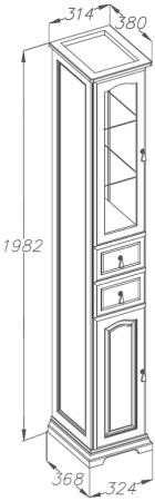 Шкаф пенал Opadiris Риспекто 30 L 00-00005829 Слоновая кость 