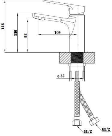 Смеситель для раковин ESKO SINGAPORE  black (SB 26) 