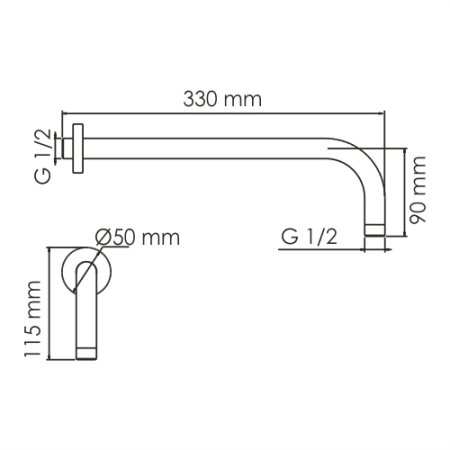 Кронштейн для верхнего душа WasserKRAFT A146 белый 