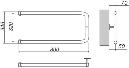 Водяной полотенцесушитель Grota Modesto 32х80 Хром 
