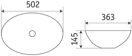 Раковина-чаша CeramaLux 50 78590MDH Серая матовая 