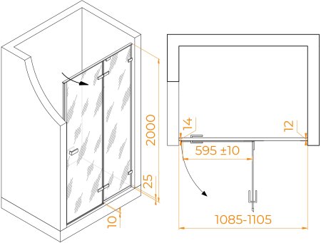 Душевая дверь RGW SV-004B 1100 