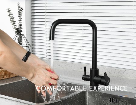 Смеситель для кухни Frap H801 F43801-6 Черный матовый 