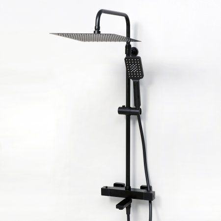 Душевая система WasserKRAFT A29901 с термостатом Черная матовая 