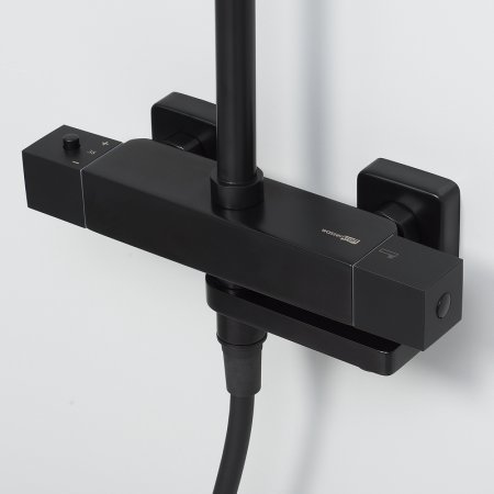 Душевая система WasserKRAFT A29901 с термостатом Черная матовая 