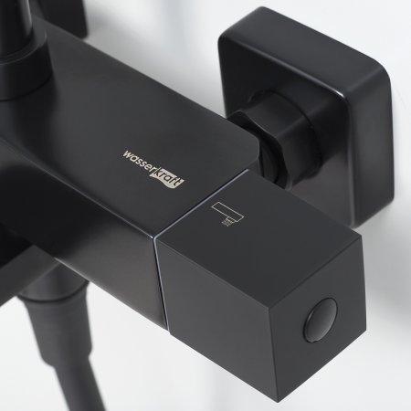 Душевая система WasserKRAFT A29901 с термостатом Черная матовая 