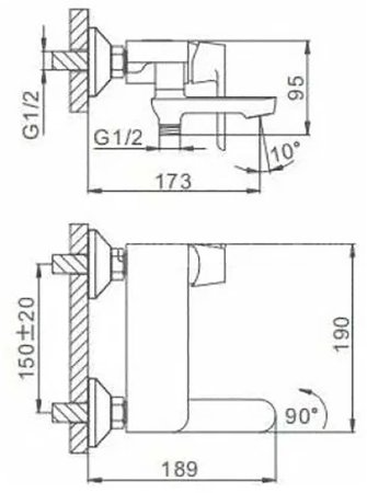 Смеситель для ванны Frap H34 F3234 Белый Хром 