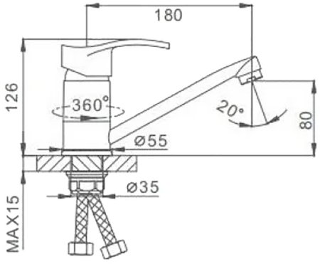Смеситель для кухни Frap H70 F4570-2 Хром 