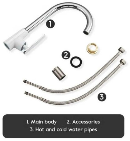 Смеситель для кухни Frap H58 F4058 Белый Хром 