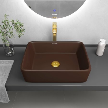 Раковина-чаша Grossman Color 48 GR-3016BRM Коричневая матовая 
