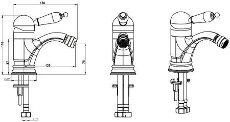 Смеситель для биде Boheme Tradizionale Oro 286 Золото 