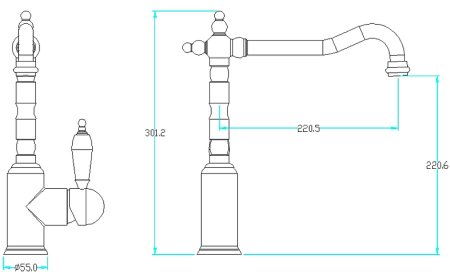 Смеситель для кухни Boheme Tradizionale Chromo 103 Хром 