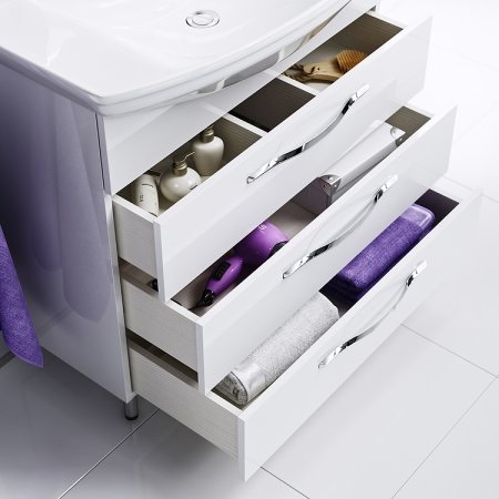 Тумба под раковину Aqwella Аллегро 75 Agr.01.07/3 Белая 