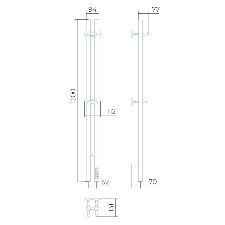 Полотенцесушитель электрический Larusso Прайм П3 8х120 