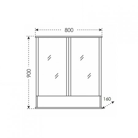 Зеркало-шкаф Санта Вегас 80 