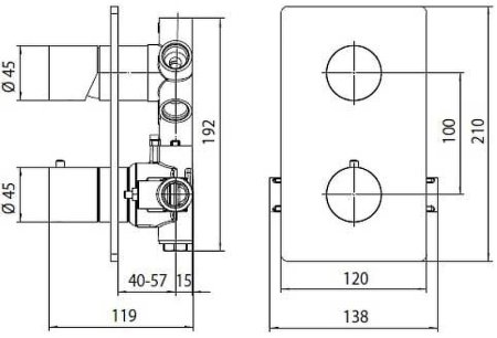 Смеситель для душа Bossini Oki New Z00002.073 с термостатом Черный матовый 