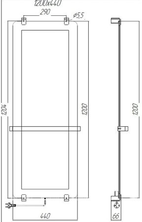 Электрический полотенцесушитель Allen Brau Infinity 44x120 8.21003.GL зеркальный 
