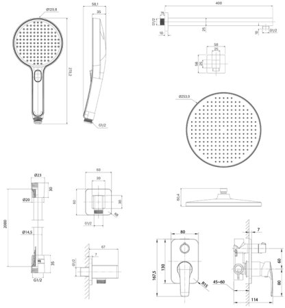Душевая система IDDIS Optima Home с тропическим и ручным душем, глянцевый хром (OPHSB02i67) 