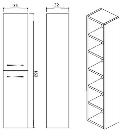 Шкаф пенал Creto Milano 35 50-1035CH подвесной Charleston 