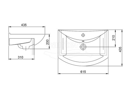 Тумба с раковиной Onika Стиль 60.13, белый/ясень шимо светлый 