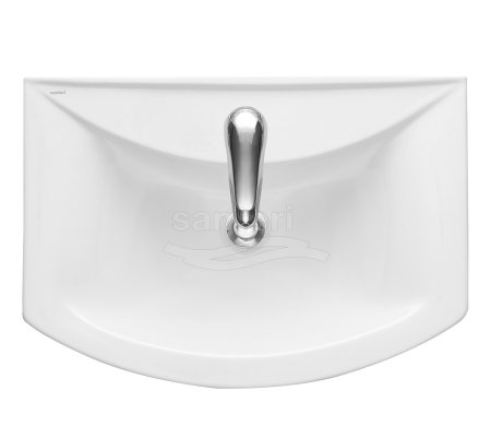 Тумба с раковиной Onika Стиль 60.13, белый/ясень шимо светлый 