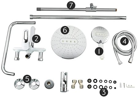 Душевая система Frap H49 F2449 Белая Хром 