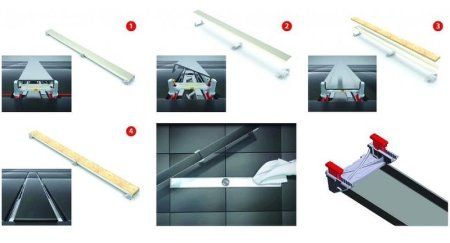 Душевой лоток Berges C1 Norma 500 095036 с Черной матовой решеткой 