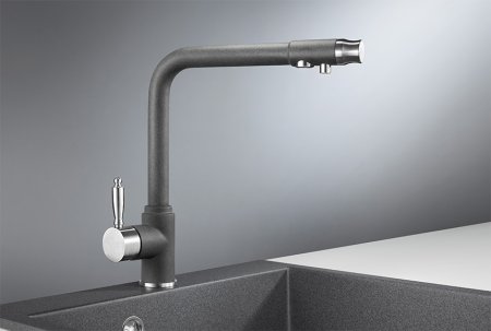 Смеситель Granula GR-2301 для кухонной мойки, графит 