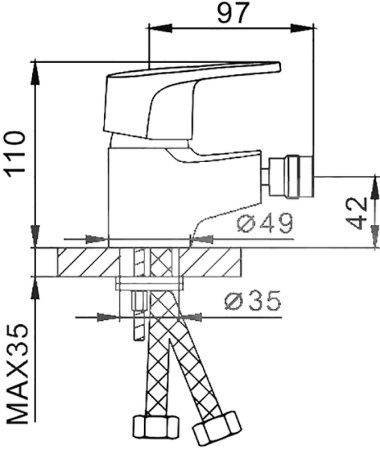 Смеситель для биде Frap H50 F5050 Хром 