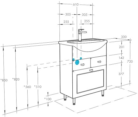 Тумба под раковину Aquaton Норма 61 1A054901NO010 с бельевой корзиной Белая 