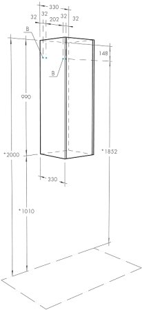 Подвесной шкаф Aquaton Сакура 33 R 1A220803SKW8R Ольха наварра Белый глянец 