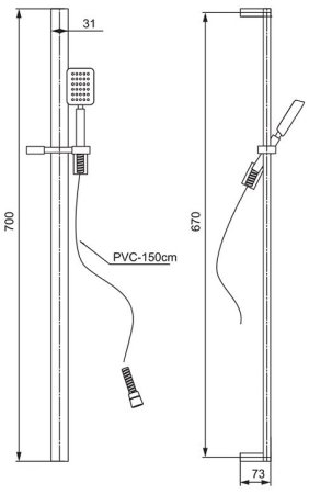 Душевой гарнитур Paini Ravenna RVCR121 Хром 