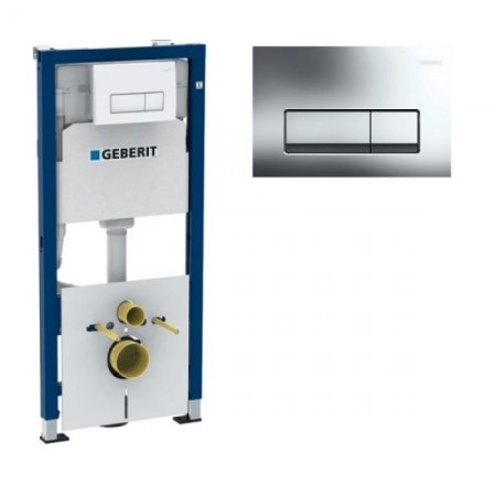 Инсталляция для подвесного унитаза Geberit Duofix 458.128.21.1, со смывным бачком скрытого монтажа Delta (Геберит) 