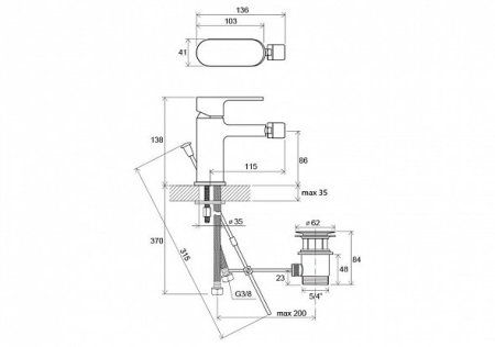 Смеситель для биде Ravak Chrome CR 055.00 X070055 