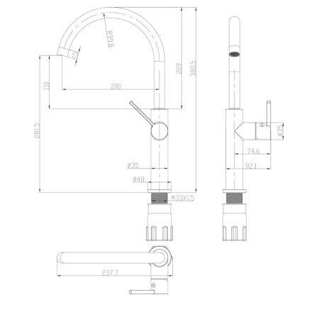 Смеситель OMNIRES TULA TL6050CPB для кухни брашированная медь 