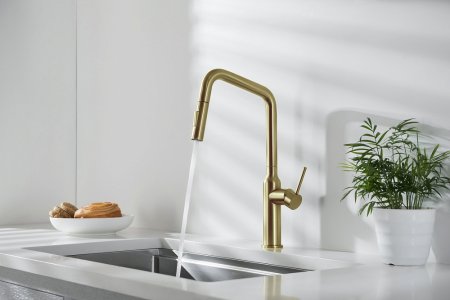 Смеситель Timo Saona 2386/17FL для кухонной мойки, золото матовое 