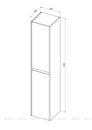 Пенал Aquanet Nova Lite 35 дуб белый 